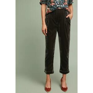 Ett:twa Anthropologie Velvet Cuffed Trousers Pants